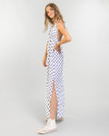 CRETA DRESS | White Halter Midi Dress with Open Back | THE-ARE Summer Collection