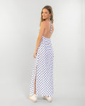 CRETA DRESS | White Halter Midi Dress with Open Back | THE-ARE Summer Collection