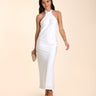 Vestido Blanco Midi Elegante Halter | Invitadas THE-ARE