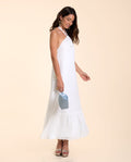Vestido Plumeti Midi Blanco con Volante | Invitadas THE-ARE