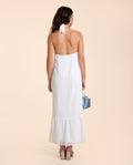Vestido Plumeti Midi Blanco con Volante | Invitadas THE-ARE