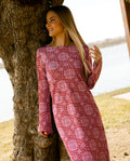 VESTIDO WILDFLOWER | Vestido Midi Estampado Lila con Manga | THE-ARE