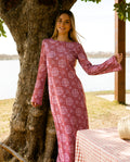 VESTIDO WILDFLOWER | Vestido Midi Estampado Lila con Manga | THE-ARE