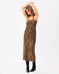 Vestido Midi de Tubo con Escote Palabra de Honor y Brillos Negro y Dorado | Vestidos Fiesta Navidad THE-ARE