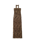 Vestido Midi de Tubo con Escote Palabra de Honor y Brillos Negro y Dorado | Vestidos Fiesta Navidad THE-ARE
