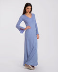 Vestido Largo de Punto Lila con Manga | THE-ARE
