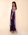VESTIDO ALMERÍA | Vestido Midi Morado Escote Bardot | Invitadas THE-ARE