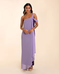 VESTIDO ALMERÍA | Vestido Midi Morado Escote Bardot | Invitadas THE-ARE