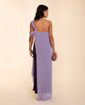 VESTIDO ALMERÍA | Vestido Midi Morado Escote Bardot | Invitadas THE-ARE