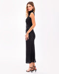 Vestido Midi Negro con Brillo y Espalda Descubierta | Vestidos Navidad THE-ARE