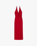 VESTIDO LUCENA | Vestido Rojo Midi Escote Cruzado y Espalda Abierta | Invitadas THE-ARE