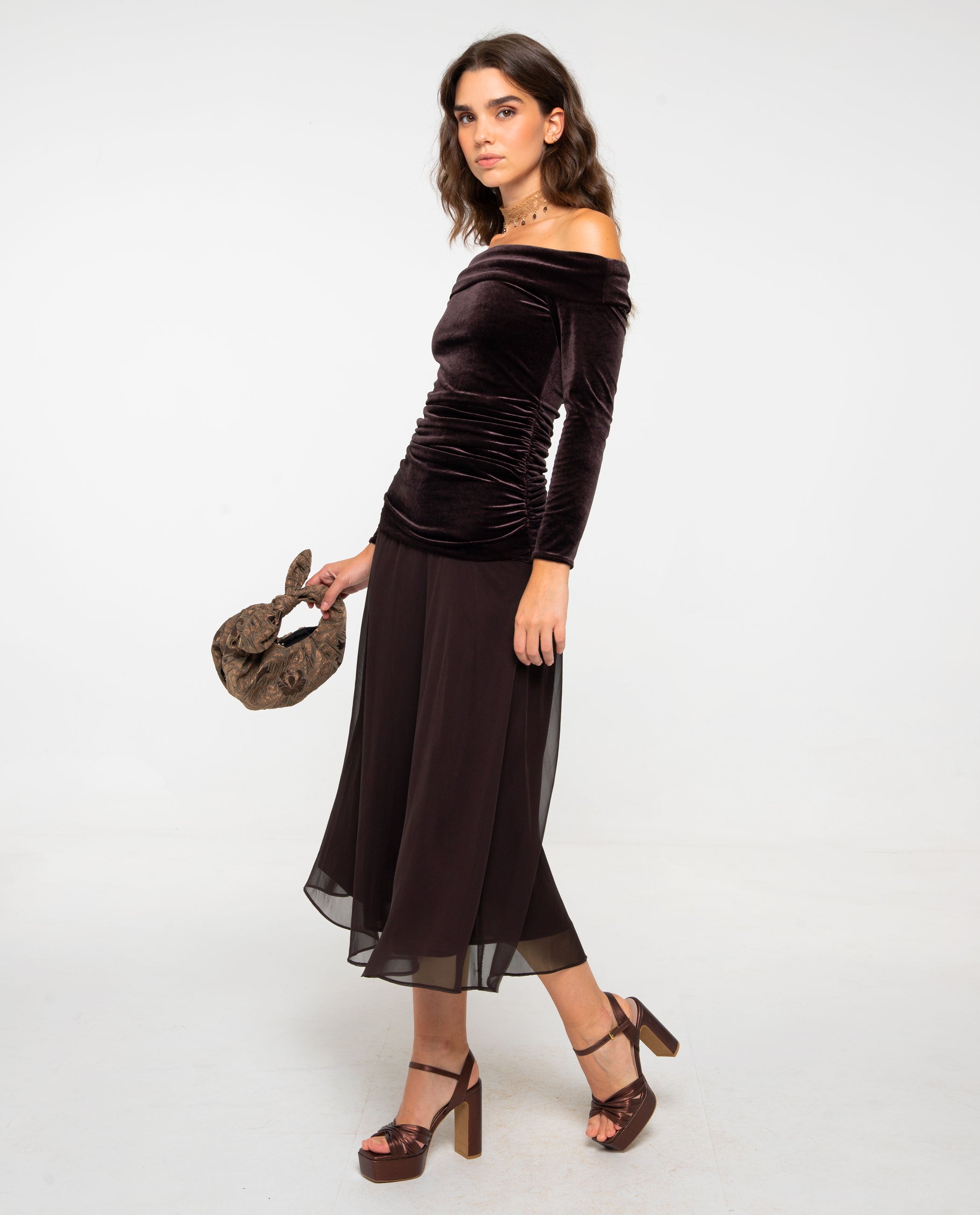 VESTIDO ISABEL - CASTANHO