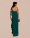 Vestido Midi Verde Escote Bardot | Invitadas THE-ARE