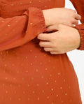 VESTIDO DON´T ASK WHY | Vestido Corto Naranja Espalda Entrelazada y Manga Larga | THE-ARE