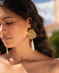 ECLIPSE MOTHER-OF-PEARL EARRINGS · GOLD PLATED