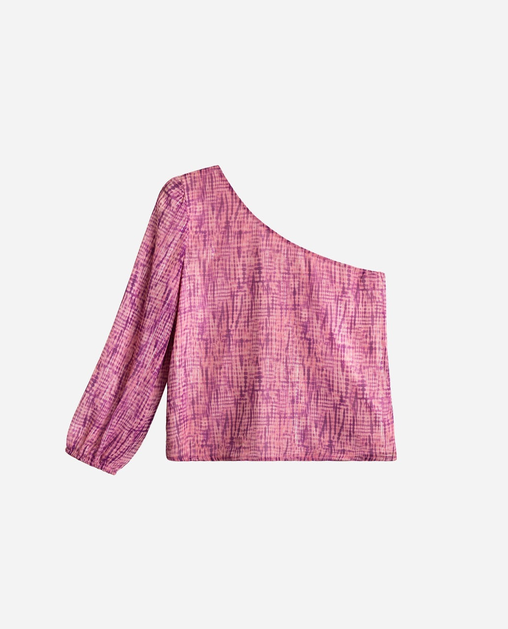 BLUSA BE TRUE | Blusa Asimétrica Tie Dye con Hombro al Descubierto | THE-ARE
