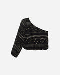 BLUSA MAKE A WISH | Blusa Negra Asimétrica con Dorado | Colección Navidad THE-ARE