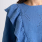 BLUSA TAKE A BREAK | Blusa Azul Romántica con Volantes para Mujer | THE-ARE