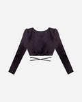 BLUSA MAKE AN IMPACT : Black Satin Blouse with Open Back : THE-ARE Party Collection