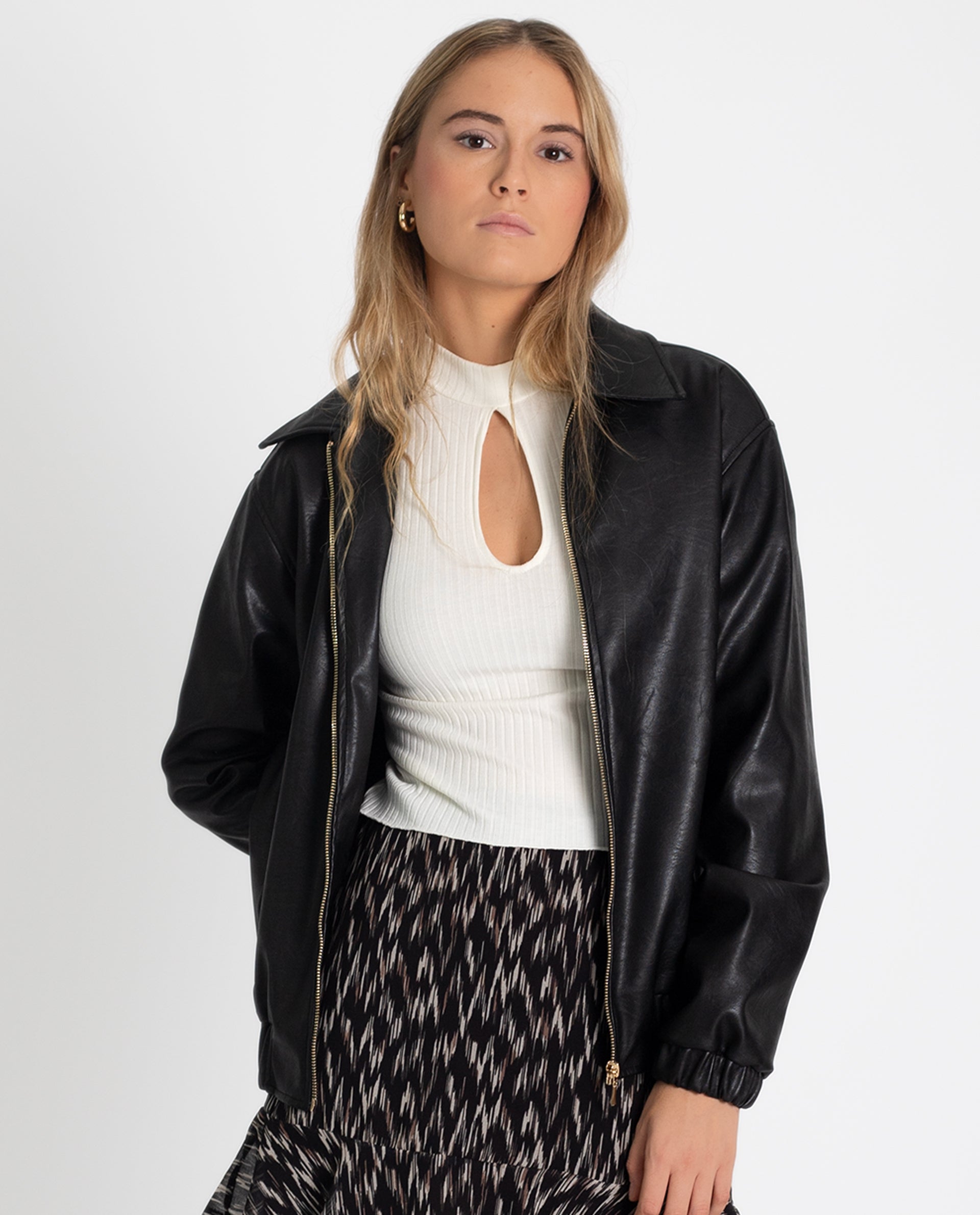 Chaquetas Para Mujer Chaqueta Bomber Negra Acolchada De Nailon De