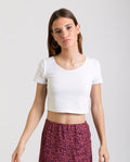 READY TO LIVE T-SHIRT | Women's White Crop Top with Short Sleeves | THE-ARE