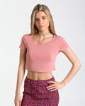 T-SHIRT READY TO LIVE | Top cor-de-rosa com mangas curtas para mulher | THE-ARE