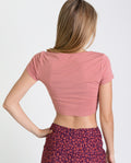 T-SHIRT READY TO LIVE | Top cor-de-rosa com mangas curtas para mulher | THE-ARE