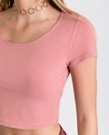 T-SHIRT READY TO LIVE | Top cor-de-rosa com mangas curtas para mulher | THE-ARE