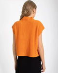 CHALECO HERE OR THERE | Chaleco Punto Mujer Naranja con Cuello Alto | THE-ARE