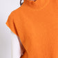 CHALECO HERE OR THERE | Chaleco Punto Mujer Naranja con Cuello Alto | THE-ARE
