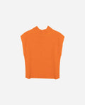 CHALECO HERE OR THERE | Chaleco Punto Mujer Naranja con Cuello Alto | THE-ARE