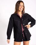 CAZADORA MOST WANTED  | Cazadora Negra Vaquera de Mujer Oversize | THE-ARE