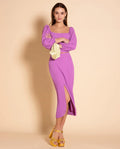 MRS. LEWIS | Saia midi elegante e justa - malva | THE-ARE WEDDING GUESTS