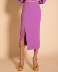MRS. LEWIS | Saia midi elegante e justa - malva | THE-ARE WEDDING GUESTS