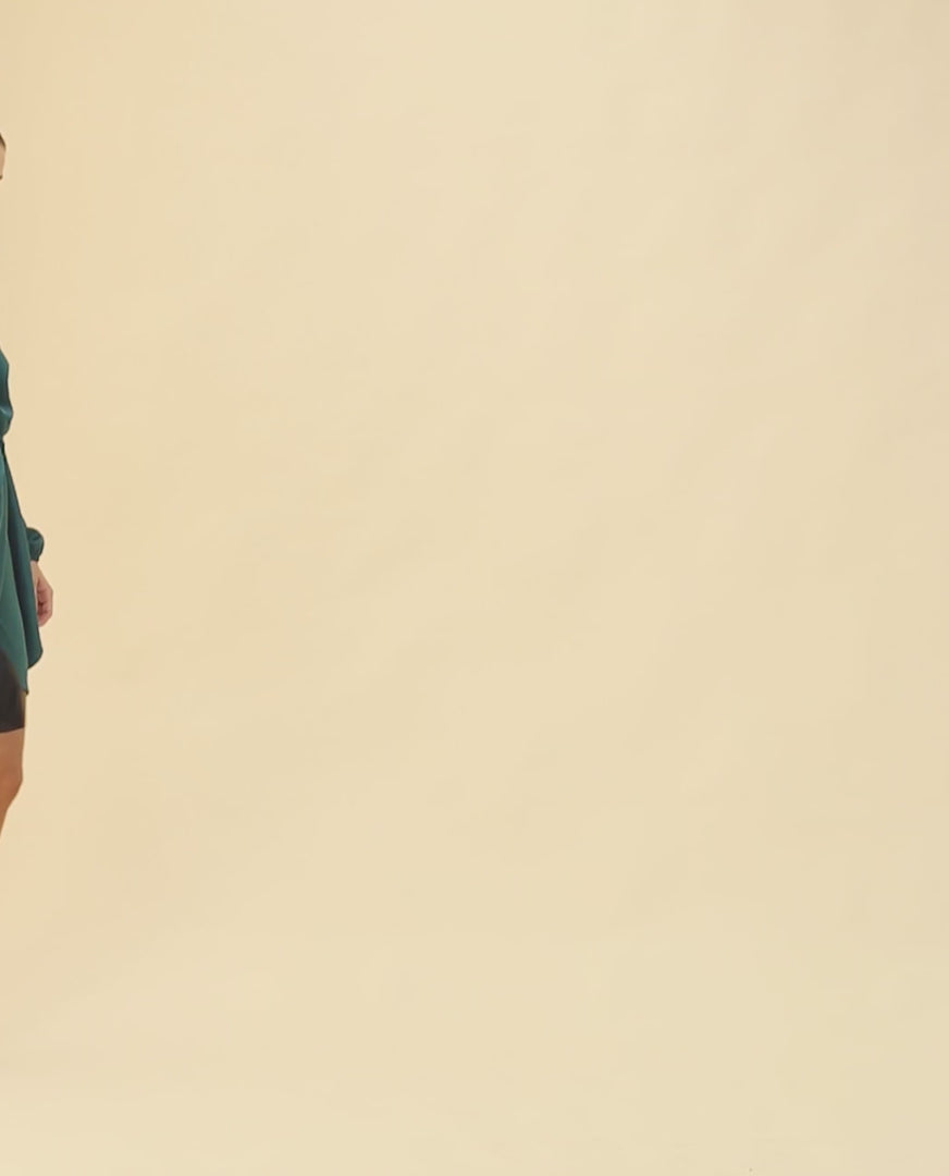 VESTIDO MRS BAILEY | Vestido Corto Elegante Verde Manga Larga | Invitadas THE-ARE