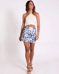 GRATEFUL SKIRT | Minissaia com flores de viés - Conjunto de verão | THE-ARE