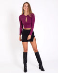 FALDA HAILEY | Mini Falda Negra con Abertura | Colección Fiesta THE-ARE | eci-img-1