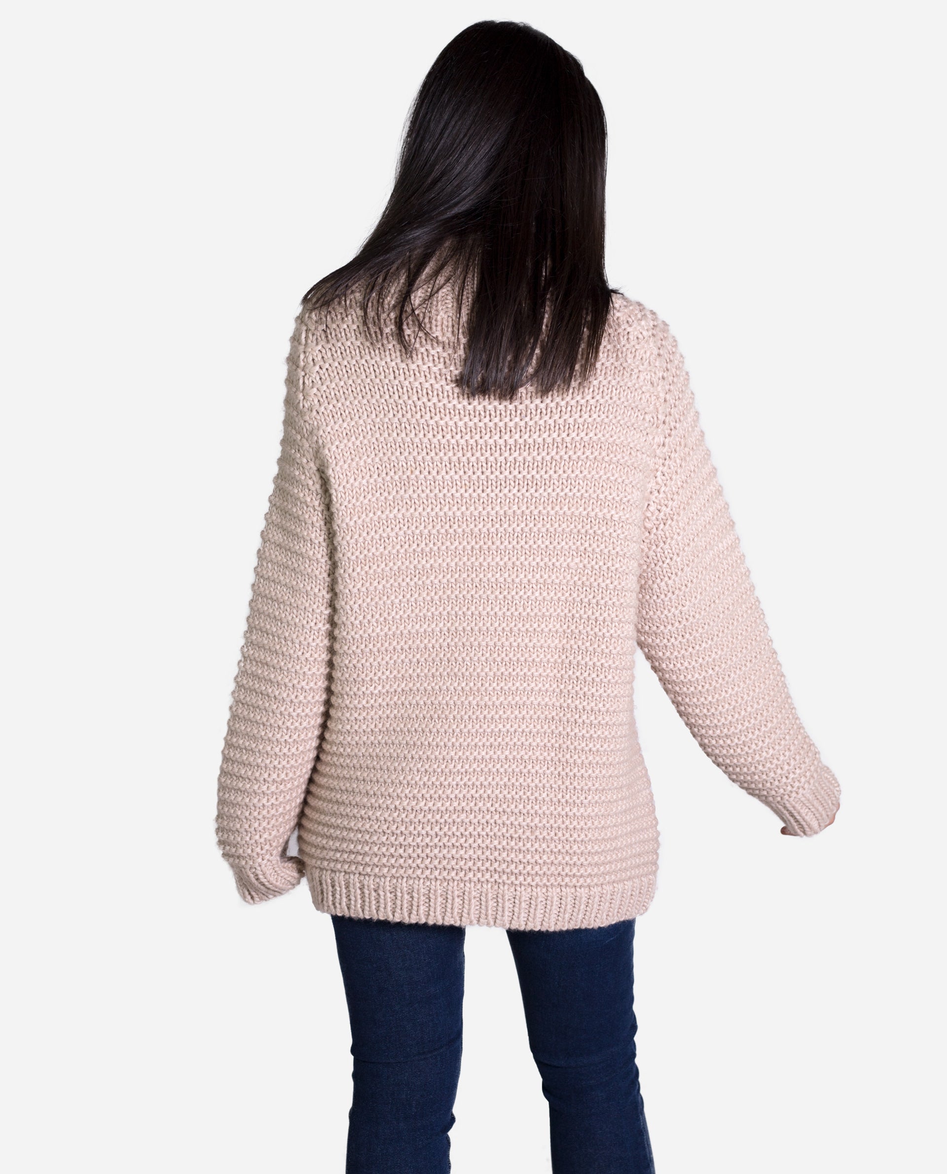 JERSEY CITY | Jersey beige cuello alto oversize mujer | Jerseys anchos chicas | THE-ARE