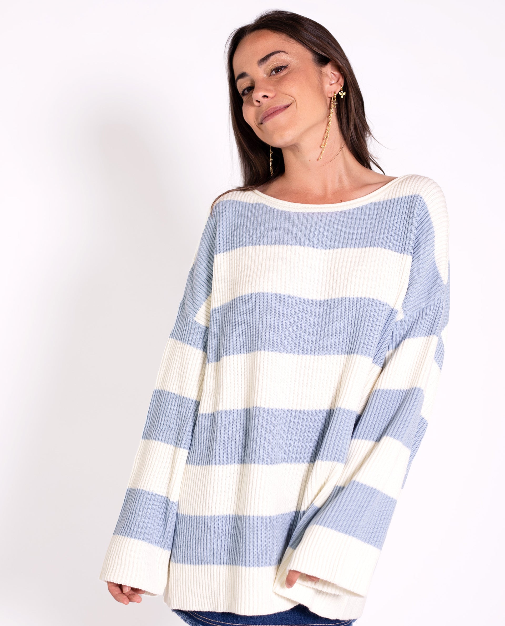 Rayas Azul y Oversize Mujer THE-ARE