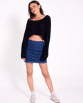 JERSEY GROOVY | Jersey Punto Crochet Azul Espalda Abierta | THE-ARE