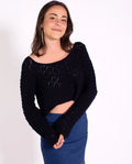 JERSEY GROOVY | Jersey Punto Crochet Azul Espalda Abierta | THE-ARE