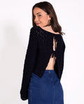JERSEY GROOVY | Jersey Punto Crochet Azul Espalda Abierta | THE-ARE