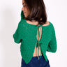 JERSEY GROOVY | Jersey Punto Crochet Verde Espalda Abierta | THE-ARE