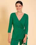 BLUSE MRS. ARTILES | Green Long Sleeve Blouse Guests | THE-ARE