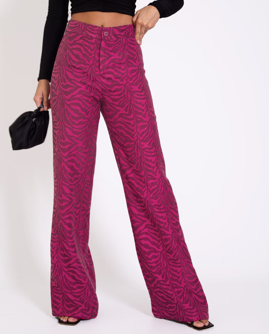 PANTALÓN GREAT MINDS 1 Pantalón Cebra Rosa de Mujer | Colección Fiesta THE-ARE | eci-img-2