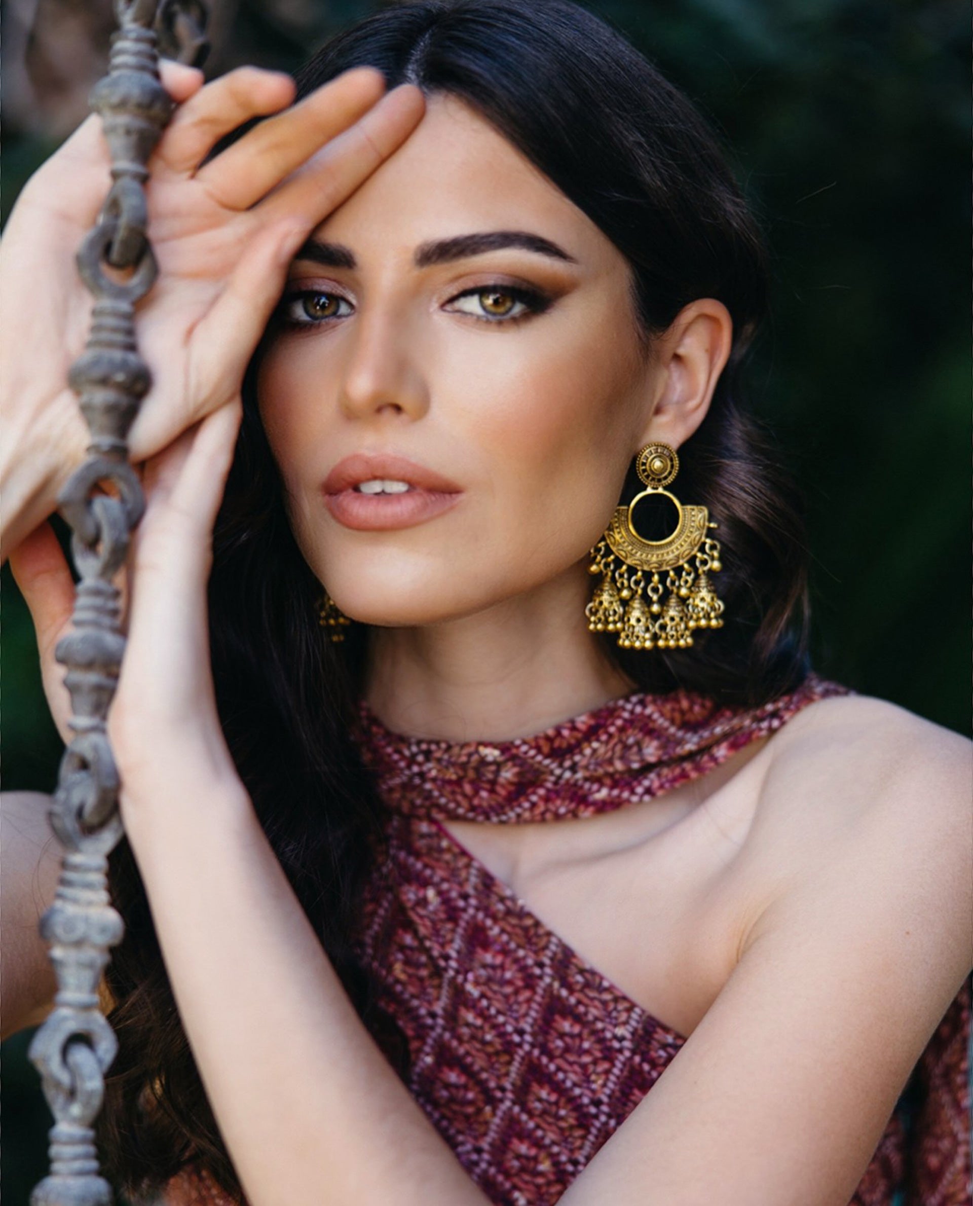 Heloise Largo Gasa Cabestro Vestidos De Dama De Honor Naranja