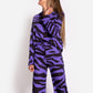 PIJAMA FILM & PARTY | Pijama camisa y pantalón largo estampado zebra mujer | THE-ARE