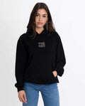 SUDADERA PURPOSE | Sudadera Negra de Mujer con Capucha y Bolsillos | THE-ARE