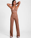 TOP AESTHETIC | Top Halter Elástico Marrón - Conjunto de Verano | THE-ARE