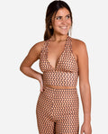 TOP AESTHETIC | Top Halter Elástico Marrón - Conjunto de Verano | THE-ARE